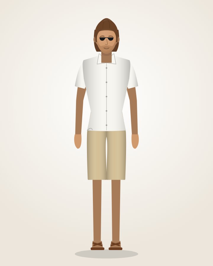 Linen Shirt & Chino Shorts: white linen shirt with sand shorts