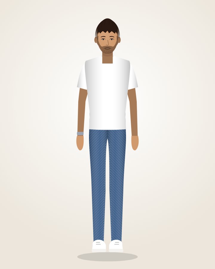 White Tee & Blue Jeans: white crew-neck tee with mid-blue jeans