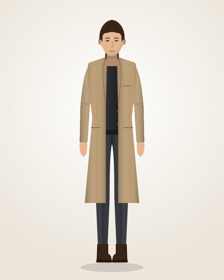 Turtleneck & Camel Overcoat: black turtleneck under a camel overcoat